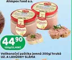 Brněnka Velikonoční paštika jemná / hrubá uz. a lahůdky sláma nabídka