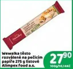 Brněnka Wewalka těsto rozválené na pečicím papíře listové Alimpex food a.s. nabídka
