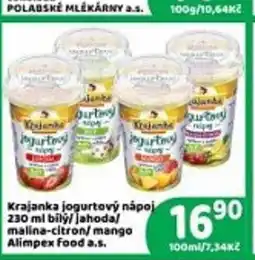 Brněnka Krajanka jogurtový nápoj nabídka