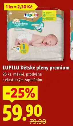 Lidl LUPILU Dětské pleny premium, 26 ks nabídka