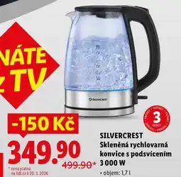 Lidl SILVERCREST Skleněná rychlovarná konvice s podsvícením 3000 W nabídka