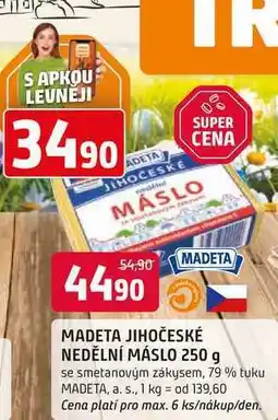 Trefa MADETA JIHOČESKÉ NEDĚLNÍ MÁSLO 250 g se smetanovým zákysem, 79 % tuku nabídka