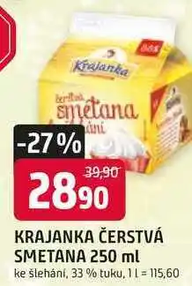 Trefa KRAJANKA ČERSTVÁ SMETANA 250 ml ke šlehání, 33% tuku nabídka