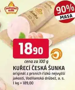 Trefa KUŘECÍ ČESKÁ ŠUNKA originál z prsních řízků nejvyšší jakosti nabídka