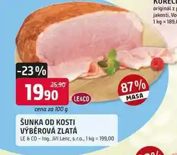 Trefa LE&CO ŠUNKA OD KOSTI VÝBĚROVÁ ZLATÁ nabídka