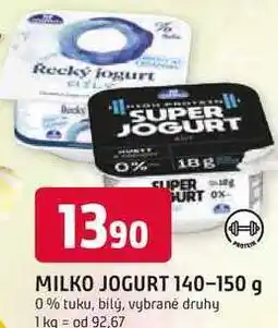 Trefa MILKO JOGURT 140-150 g 0% tuku, bílý, vybrané druhy nabídka