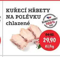 RABBIT řeznictví KUŘECÍ HŘBETY NA POLÉVKU chlazené nabídka