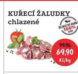 RABBIT řeznictví KUŘECÍ ŽALUDKY chlazené nabídka