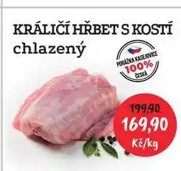 RABBIT řeznictví KRÁLIČÍ HŘBET S KOSTÍ chlazený nabídka
