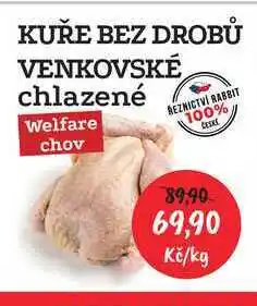 RABBIT řeznictví KUŘE BEZ DROBŮ VENKOVSKÉ chlazené nabídka