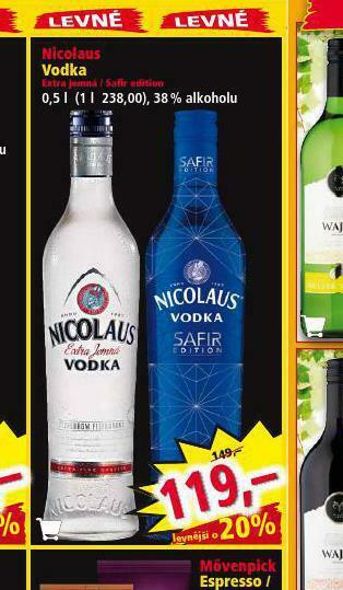 Norma Nicolaus vodka nabídka