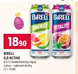 Terno BIRELL 0,0 ACTIVE 0,5l nealkoholický nápoj z piva vybrané druhy nabídka