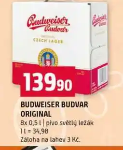 Terno BUDWEISER BUDVAR ORIGINAL 8x 0,5l pivo světlý ležák nabídka
