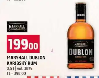 Terno MARSHALL DUBLON KARIBSKÝ RUM 0,5l vol. 38% nabídka