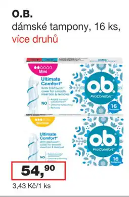 Ráj drogerie O.B. dámské tampony nabídka