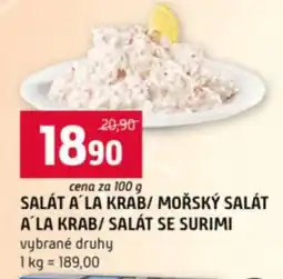 Terno SALÁT A´LA KRAB/ MOŘSKÝ SALÁT A´LA KRAB/ SALÁT SE SURIMI nabídka