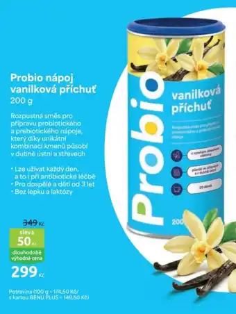 Benu Probio nápoj vanilková příchuť nabídka