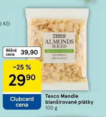 Tesco Tesco Mandle blanšírované plátky nabídka