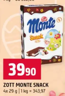 Terno Zott monte snack nabídka