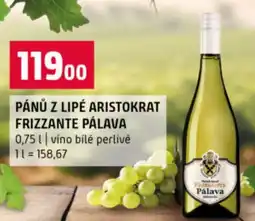 Terno Pánů z lipé aristokrat frizzante pálava nabídka