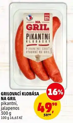 Penny Market Grilovací klobása na gril pikantní, jalapenos nabídka