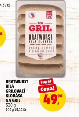 Penny Market Bratwurst bílá grilovací klobása na gril nabídka