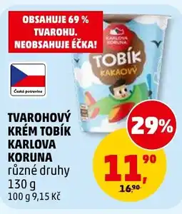 Penny Market Tvarohový krém tobík karlova koruna nabídka