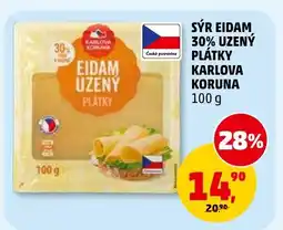 Penny Market Sýr eidam 30% uzený plátky karlova koruna nabídka