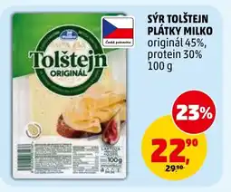 Penny Market Sýr tolštejn plátky milko originál 45%, protein 30% nabídka