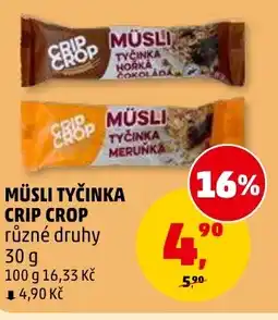Penny Market Müsli tyčinka crip crop nabídka