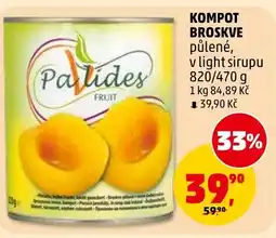 Penny Market Kompot broskve půlené, light sirupu nabídka