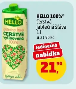 Penny Market Hello 100% čerstvá jablečná šťáva nabídka