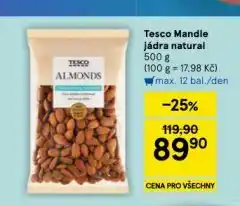 Tesco Mandle jádra nabídka