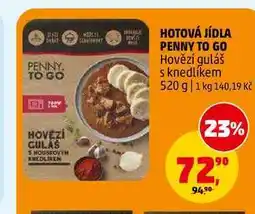 Penny Market HOTOVÁ JÍDLA PENNY TO GO Hovězí guláš s knedlíkem nabídka