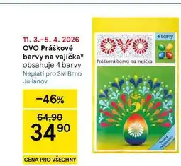 Tesco OVO Práškové barvy na vajíčka, obsahuje 4 barvy nabídka
