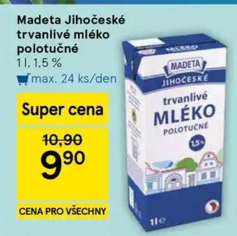 Tesco Madeta Jihočeské trvanlivé mléko polotučné nabídka