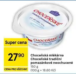 Tesco Choceňská Mlékárna Choceňské Tradiční pomazánkové neochucené nabídka