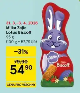 Tesco Milka Zajíc Lotus Biscoff nabídka