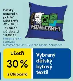 Tesco Dětský dekorační polštář Minecraft nabídka