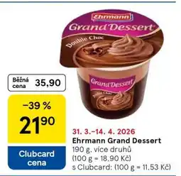 Tesco Ehrmann Grand Dessert nabídka