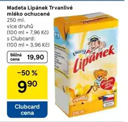 Tesco Madeta Lipánek Trvanlivé mléko ochucené nabídka