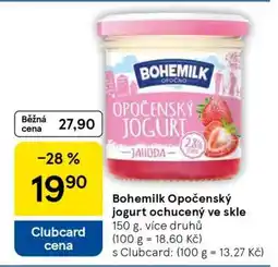 Tesco Bohemilk Opočenský jogurt ochucený ve skle nabídka