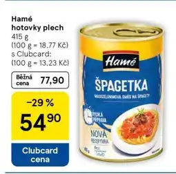 Tesco Hamé hotovky plech nabídka