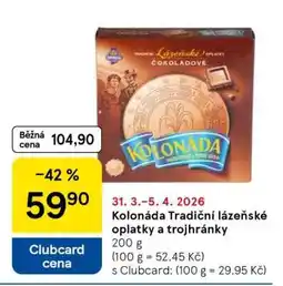 Tesco Kolonáda Tradiční lázeňské oplatky a trojhránky nabídka