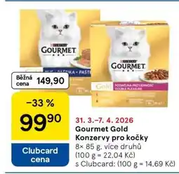 Tesco Gourmet Gold Konzervy pro kočky nabídka