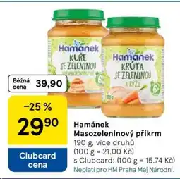 Tesco Hamánek masozeleninový příkrm nabídka