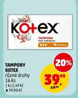 Penny Market Tampony kotex nabídka