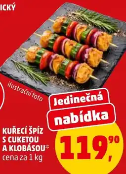 Penny Market Kuřecí špíz s cuketou a klobásou nabídka