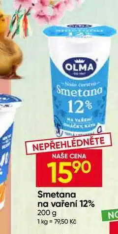 Hruška OLMA Smetana na vaření 12% nabídka