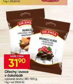 Hruška DR.ENSA Ořechy/ovoce v čokoládě vybrané druhy nabídka